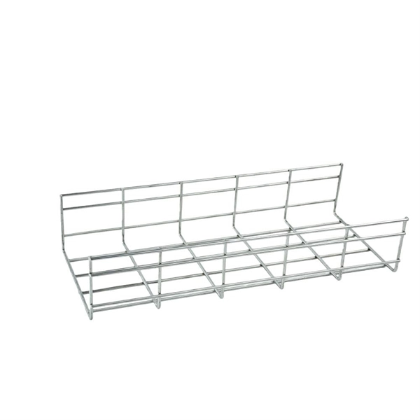 The mesh cable tray is bent upwards