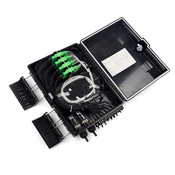 What type of cable is used in the telecommunications equipment box